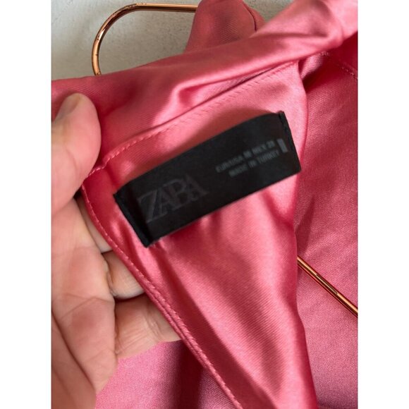 ZARA Women’s Pink Satin Cowl Neck Midi Dress Elegant Bloggers Favorite Size M NW - Picture 12 of 12